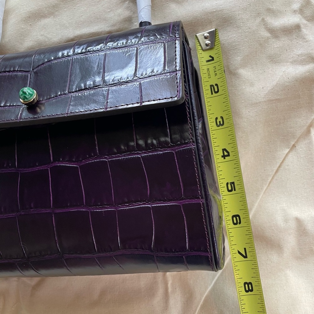 New Tory Burch Croc-Embossed Deville Runway Bag - Picture 8 of 9